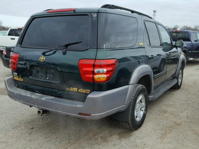 5TDBT44A11S010304 - 2001 TOYOTA SEQUOIA SR GREEN photo 4