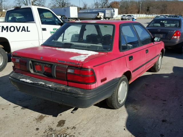 1NXAE94A6MZ237146 - 1991 TOYOTA COROLLA DL RED photo 4