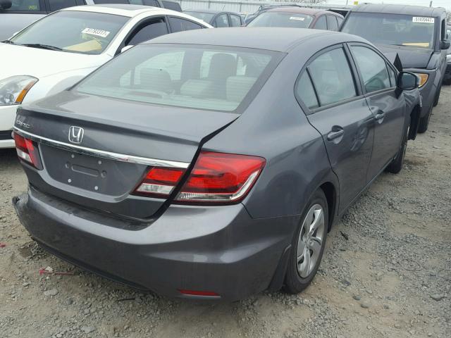 19XFB2F5XDE228524 - 2013 HONDA CIVIC LX GRAY photo 4