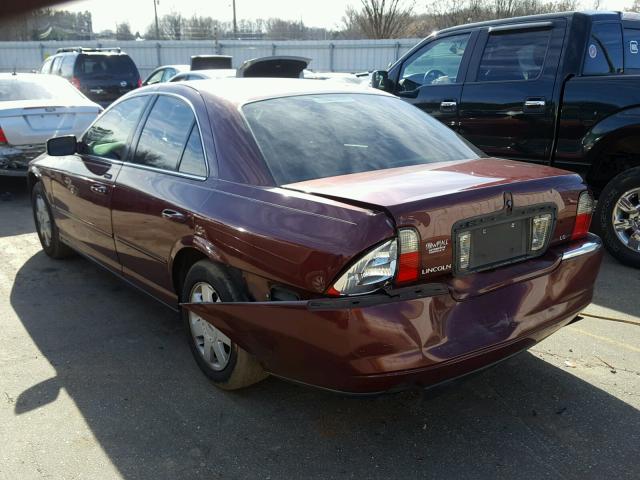 1LNHM86S43Y680887 - 2003 LINCOLN LS BURGUNDY photo 3