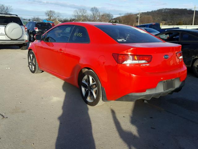 KNAFW6A35A5259024 - 2010 KIA FORTE SX RED photo 3