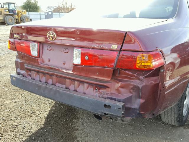 JT2BG22K210570302 - 2001 TOYOTA CAMRY CE BURGUNDY photo 9