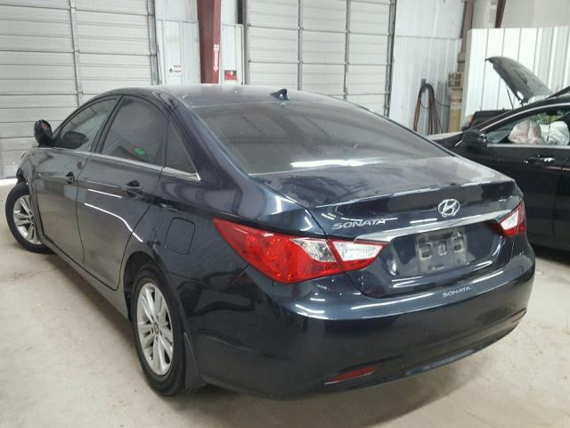 5NPEB4AC4DH716358 - 2013 HYUNDAI SONATA GLS BLUE photo 3