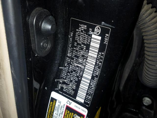 4T1BK3DB5BU432834 - 2011 TOYOTA AVALON BAS Czarny zdjęcie 10