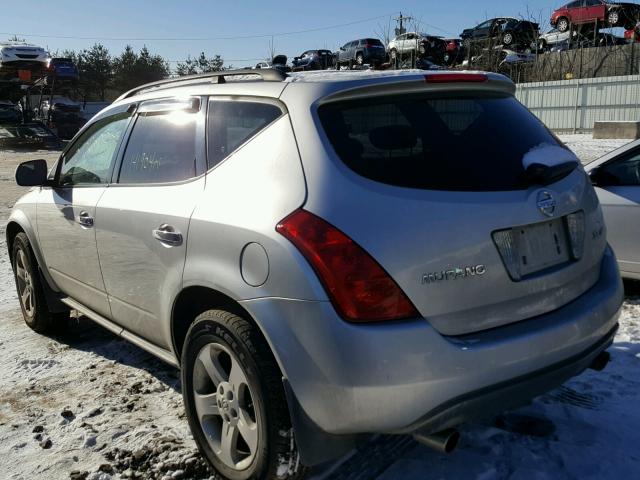 JN8AZ08W23W206686 - 2003 NISSAN MURANO SL SILVER photo 3