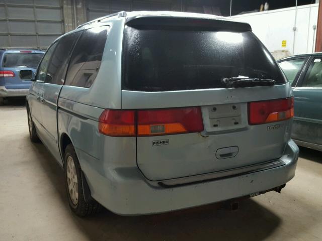 5FNRL18033B090923 - 2003 HONDA ODYSSEY EX BLUE photo 3