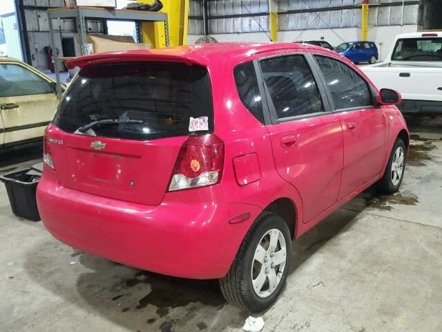 KL1TD66616B639752 - 2006 CHEVROLET AVEO BASE Kırmızı fotoğraf 4