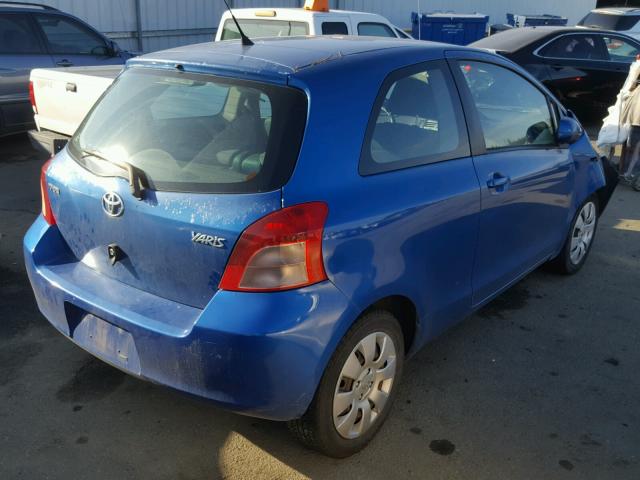 JTDJT923985154051 - 2008 TOYOTA YARIS BLUE photo 4