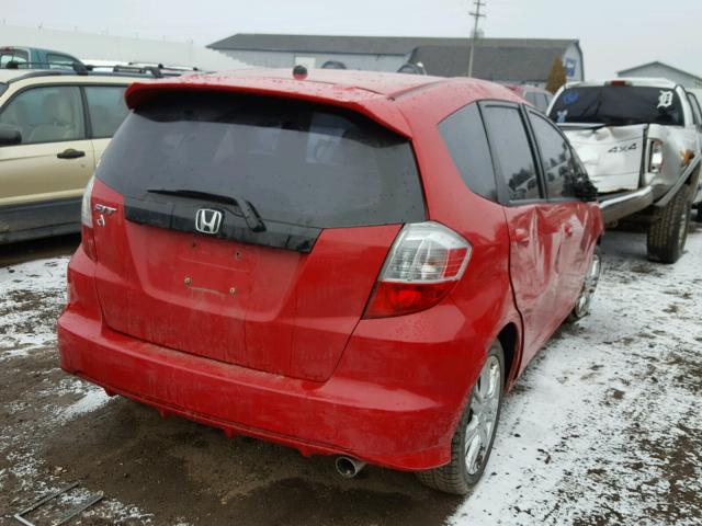 JHMGE8H43AC032865 - 2010 HONDA FIT SPORT RED photo 4