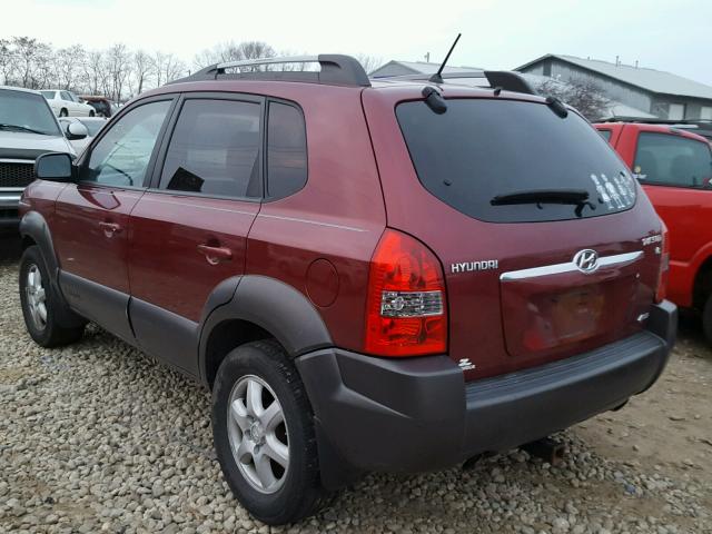 KM8JN72DX5U053296 - 2005 HYUNDAI TUCSON GLS RED photo 3