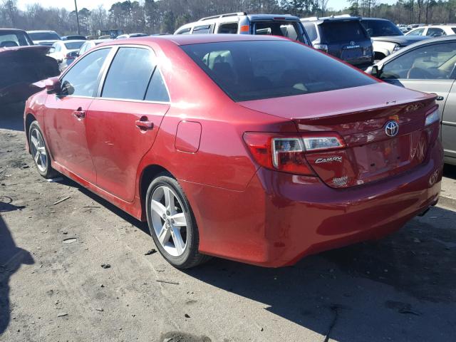 4T1BF1FK0EU863074 - 2014 TOYOTA CAMRY L RED photo 3