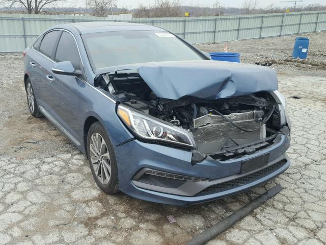 5NPE34AF1GH436179 - 2016 HYUNDAI SONATA SPO BLUE photo 1