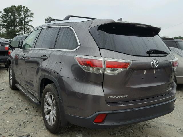 5TDJKRFH8FS148127 - 2015 TOYOTA HIGHLANDER GRAY photo 3