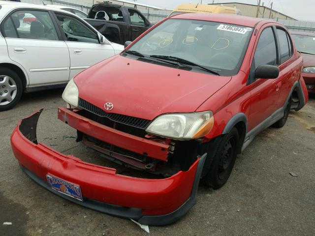 JTDBT1233Y0010563 - 2000 TOYOTA ECHO RED photo 2