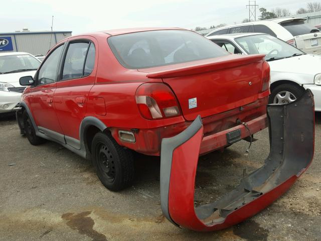 JTDBT1233Y0010563 - 2000 TOYOTA ECHO RED photo 3