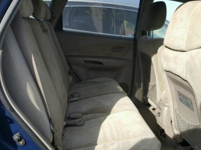 KM8JN12D75U045931 - 2005 HYUNDAI TUCSON GLS BLUE photo 6