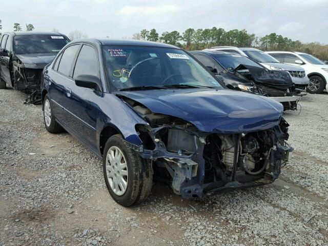 2HGES16575H505384 - 2005 HONDA CIVIC LX BLUE photo 1