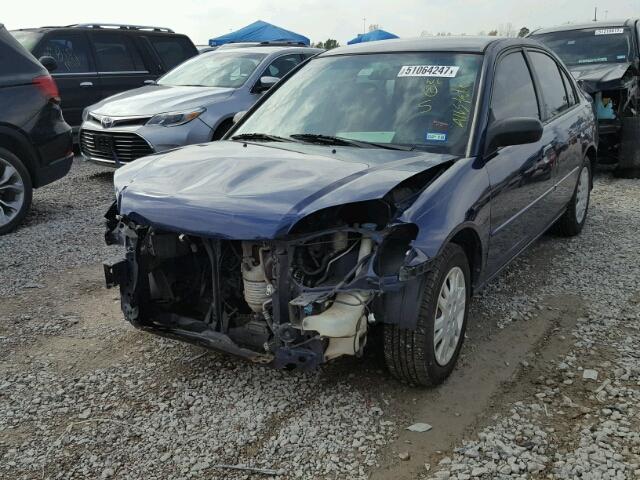 2HGES16575H505384 - 2005 HONDA CIVIC LX BLUE photo 2