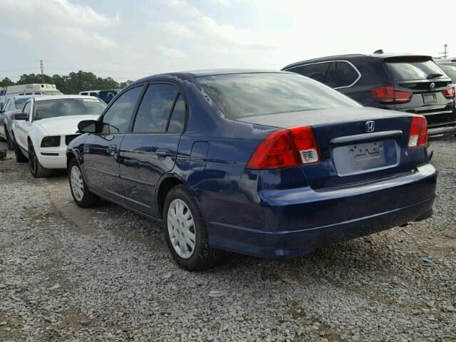 2HGES16575H505384 - 2005 HONDA CIVIC LX BLUE photo 3