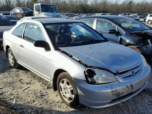 1HGEM22571L003798 - 2001 HONDA CIVIC LX SILVER photo 1