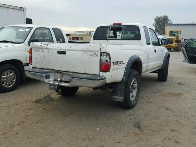 5TEWN72NX3Z295562 - 2003 TOYOTA TACOMA XTR WHITE photo 4