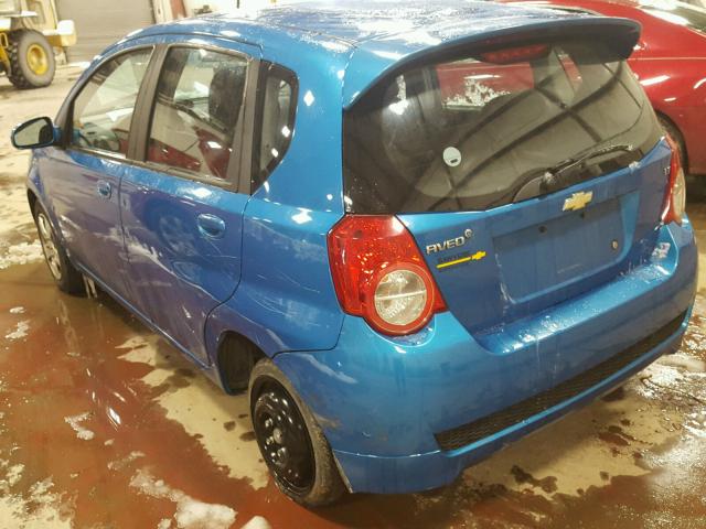 KL1TD66E69B329589 - 2009 CHEVROLET AVEO LS TEAL photo 3