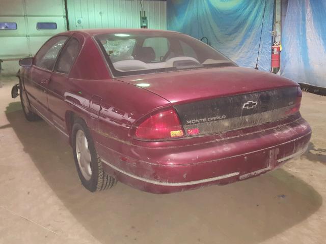 2G1WW12M7S9284596 - 1995 CHEVROLET MONTE CARL MAROON photo 3