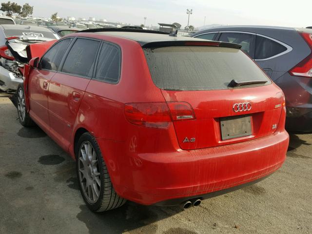 WAUKD78P97A098616 - 2007 AUDI A3 S-LINE RED photo 3