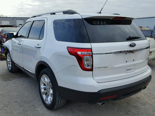 1FM5K7F89FGC38334 - 2015 FORD EXPLORER L WHITE photo 3