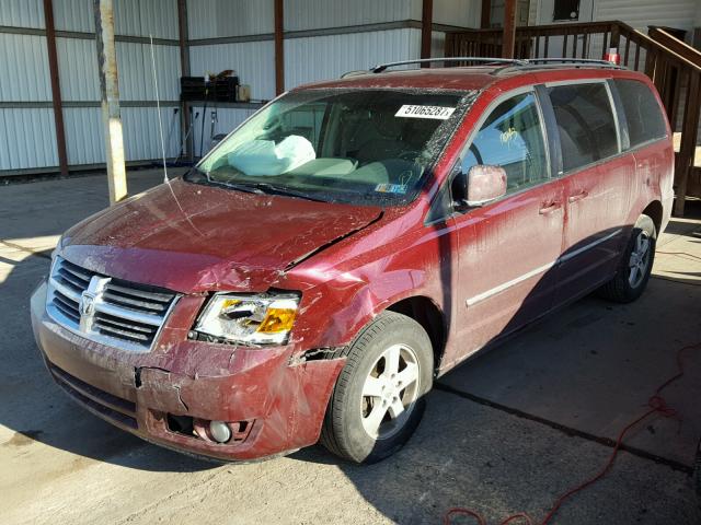 2D8HN54109R506288 - 2009 DODGE GRAND CARA MAROON photo 2