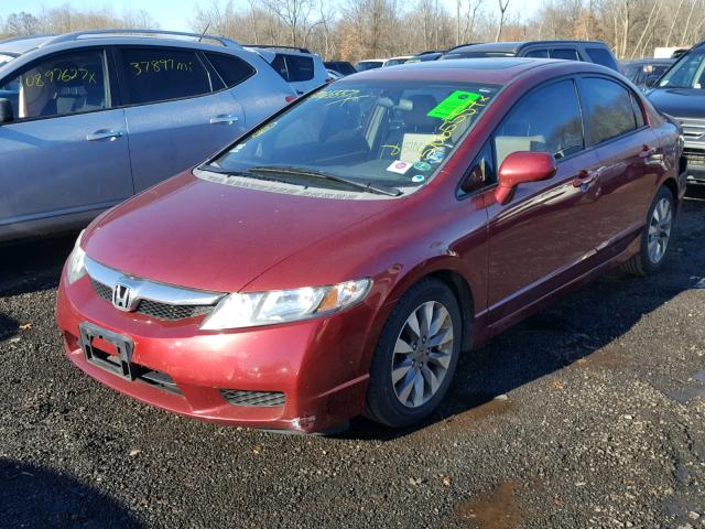 2HGFA1F94AH525600 - 2010 HONDA CIVIC EXL RED photo 2