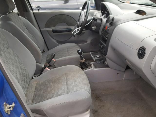 KL1TD52634B207242 - 2004 CHEVROLET AVEO BLUE photo 5