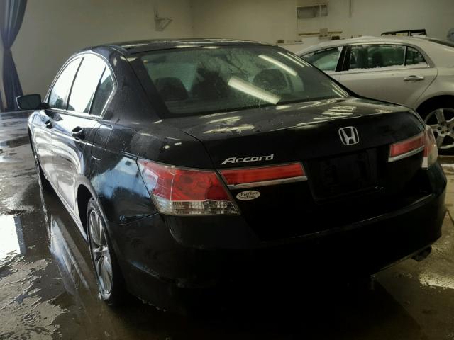 1HGCP2F77BA027302 - 2011 HONDA ACCORD EX BLACK photo 3