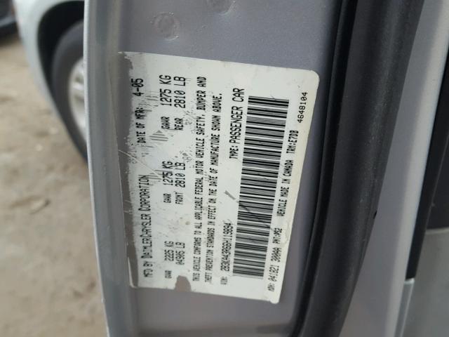 2B3KA43R66H119894 - 2006 DODGE CHARGER SE SILVER photo 10