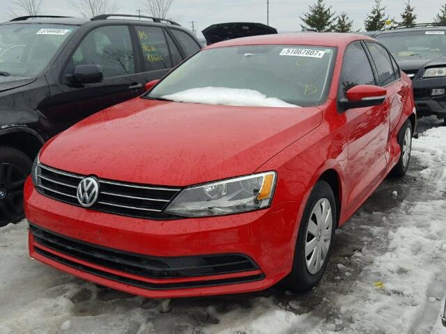 3VW2K7AJ0FM316357 - 2015 VOLKSWAGEN JETTA BASE RED photo 2