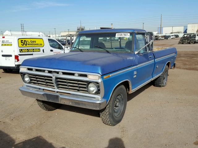 F25MLV25658 - 1975 FORD F250 BLUE photo 2