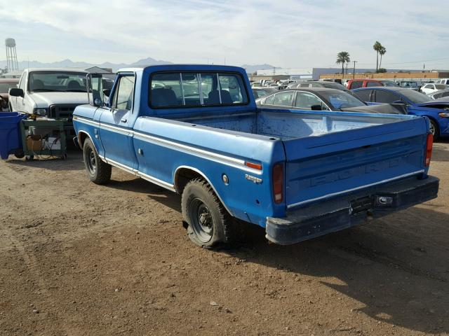 F25MLV25658 - 1975 FORD F250 BLUE photo 3