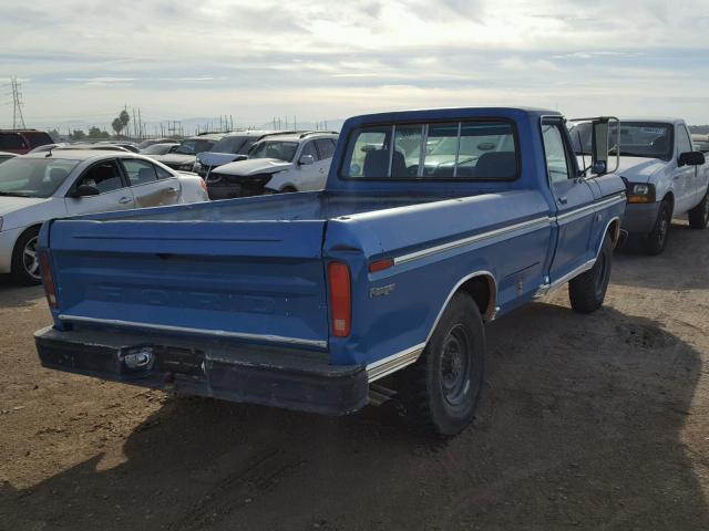 F25MLV25658 - 1975 FORD F250 BLUE photo 4