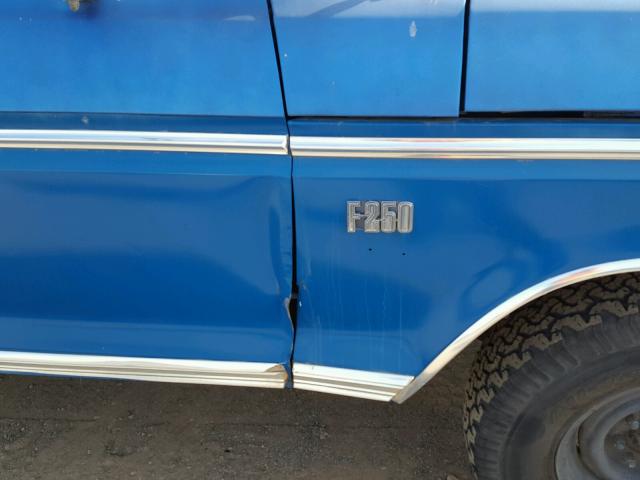 F25MLV25658 - 1975 FORD F250 BLUE photo 9