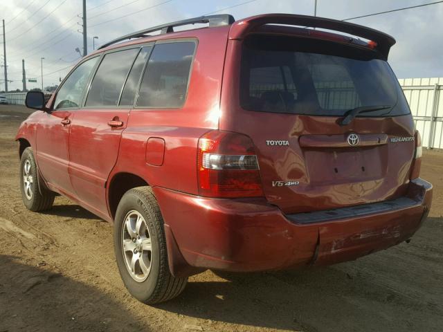 JTEHP21A070200142 - 2007 TOYOTA HIGHLANDER RED photo 3