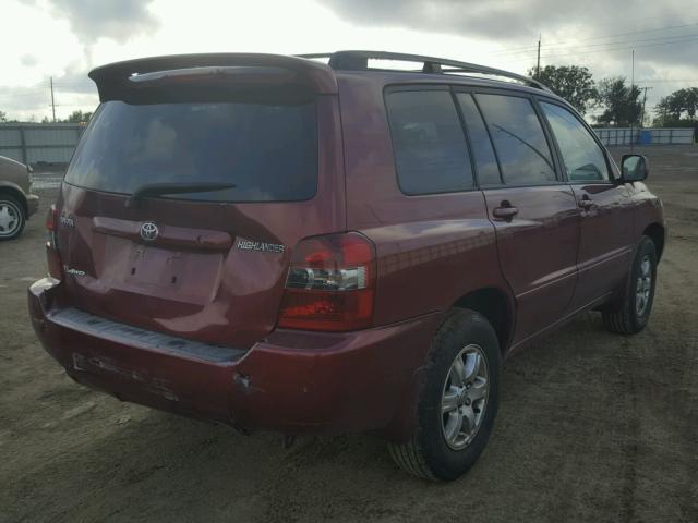 JTEHP21A070200142 - 2007 TOYOTA HIGHLANDER RED photo 4