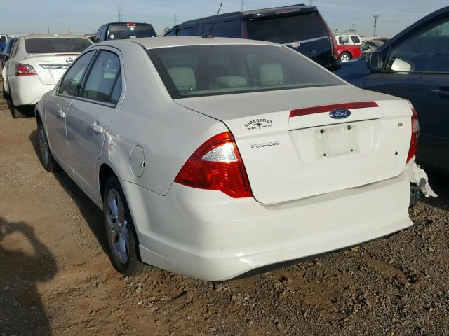 3FAHP0HA0CR317346 - 2012 FORD FUSION SE CREAM photo 3