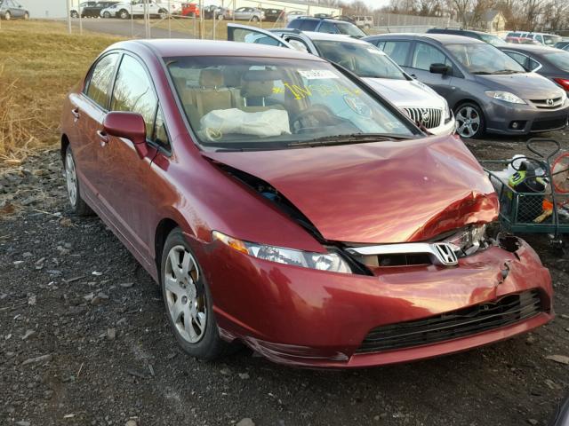 2HGFA16527H510521 - 2007 HONDA CIVIC LX RED photo 1