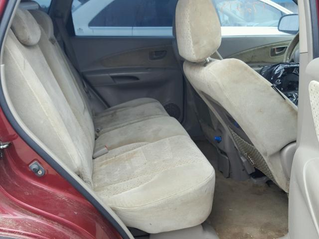 KM8JN12D05U130674 - 2005 HYUNDAI TUCSON GLS RED photo 6