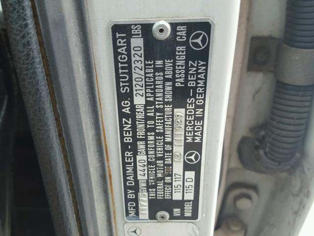 11511712111029 - 1976 MERCEDES-BENZ 240D GRAY photo 10