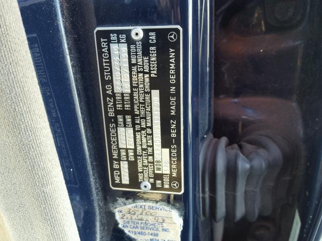 WDBCA24D3KA494790 - 1989 MERCEDES-BENZ 300 BLUE photo 10