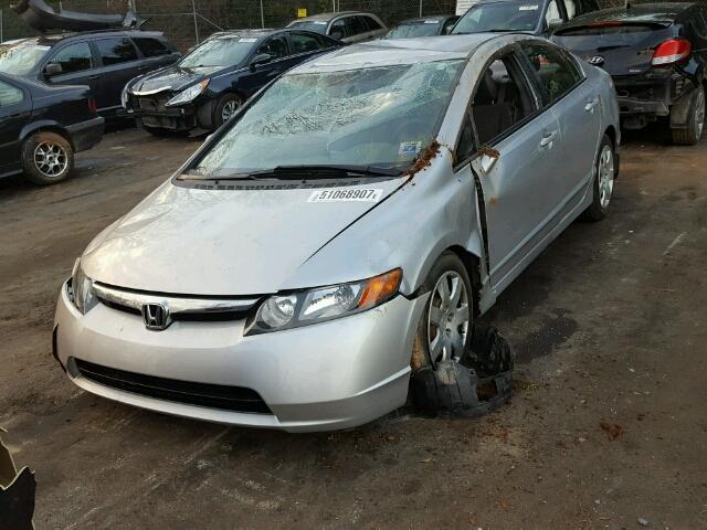 1HGFA16596L000815 - 2006 HONDA CIVIC LX SILVER photo 2