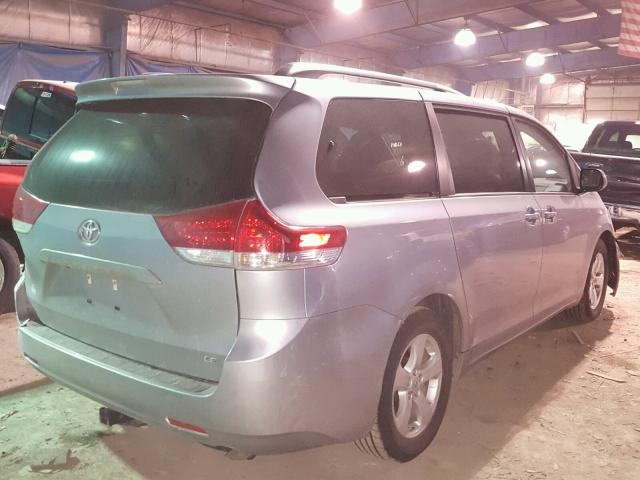 5TDKK3DC4CS230179 - 2012 TOYOTA SIENNA LE SILVER photo 4