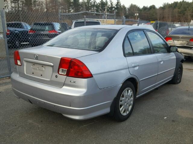 2HGES16695H520509 - 2005 HONDA CIVIC LX SILVER photo 4