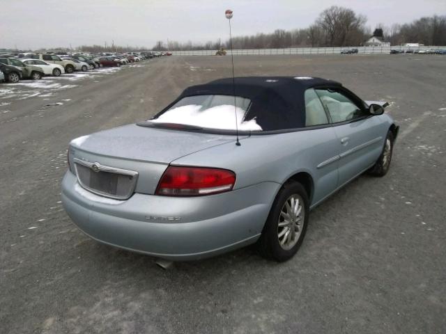 1C3EL65U61N668633 - 2001 CHRYSLER SEBRING LI BLUE photo 4